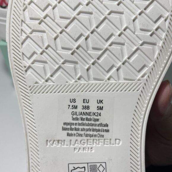 New Karl Lagerfeld Paris Gillianne Script Print Sneakers Women’s Size 7.5 / 38B - Picture 10 of 10